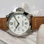 Luminor Marina Panerai White Dial Brown Leather Strap Watch - Pam1499